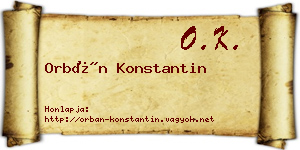 Orbán Konstantin névjegykártya