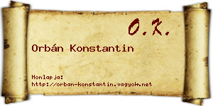 Orbán Konstantin névjegykártya