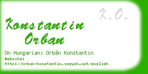 konstantin orban business card